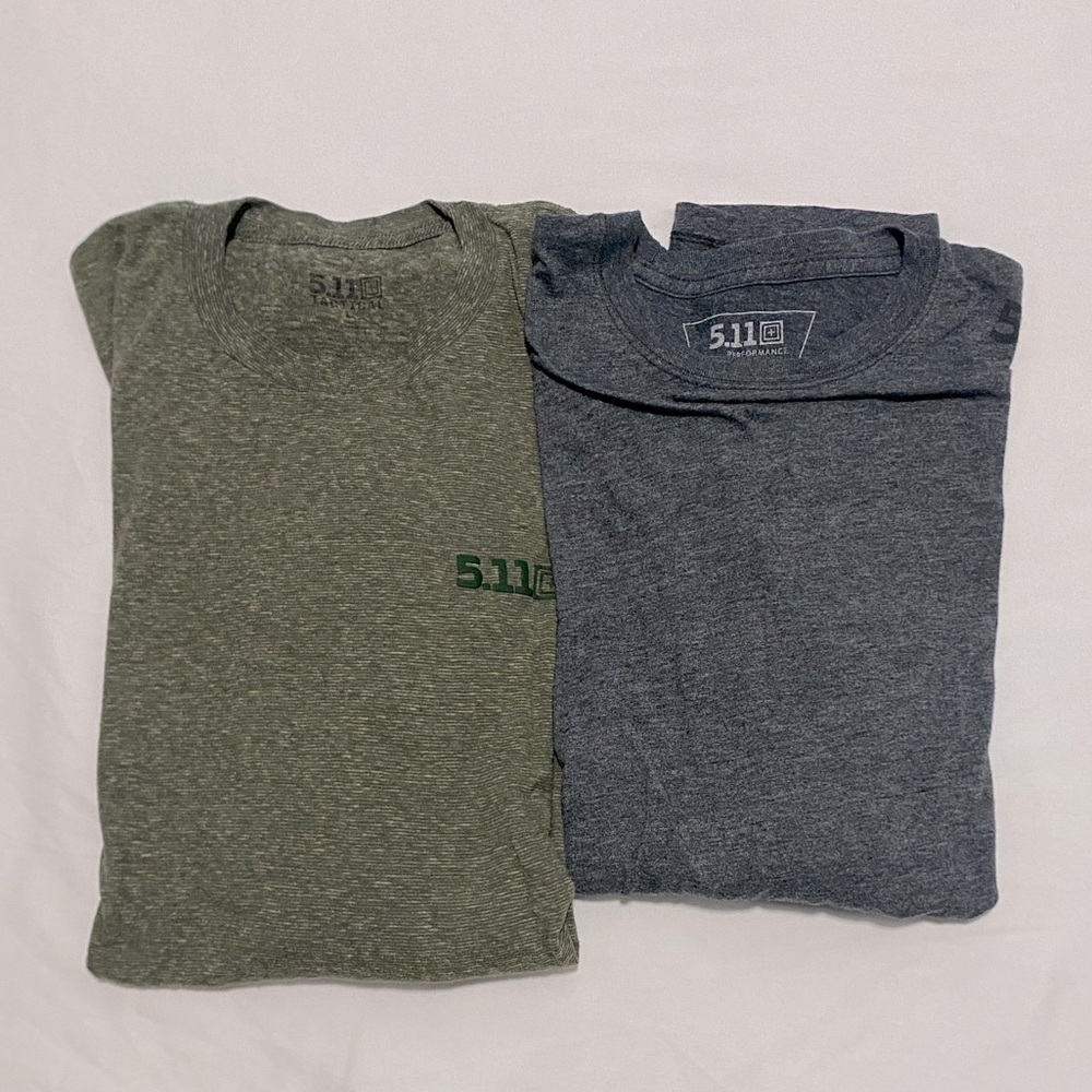Lot of 2 Men’s 5.11 Tactical Long Sleeve Shorts Size Large Green and Gray